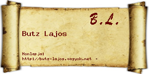 Butz Lajos névjegykártya